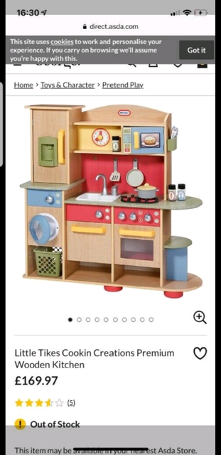 little tikes wooden kitchen asda
